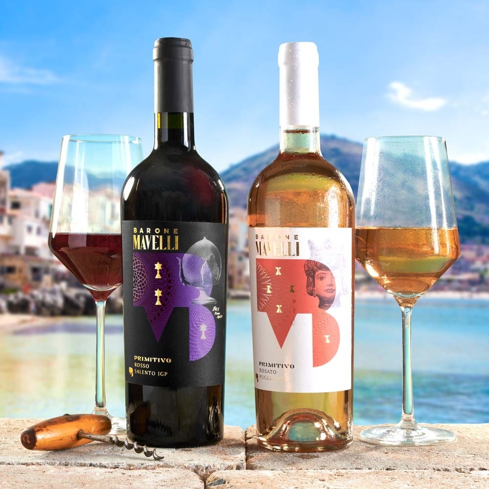 Primitivo set - červené a růžové víno