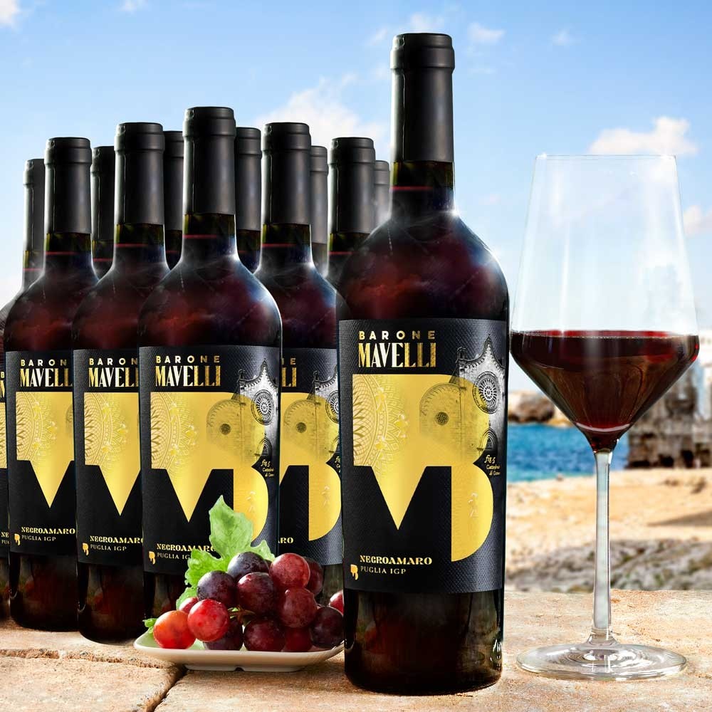 Výhodné balení Negroamaro IGP - červené víno - 12 x 0,75 l