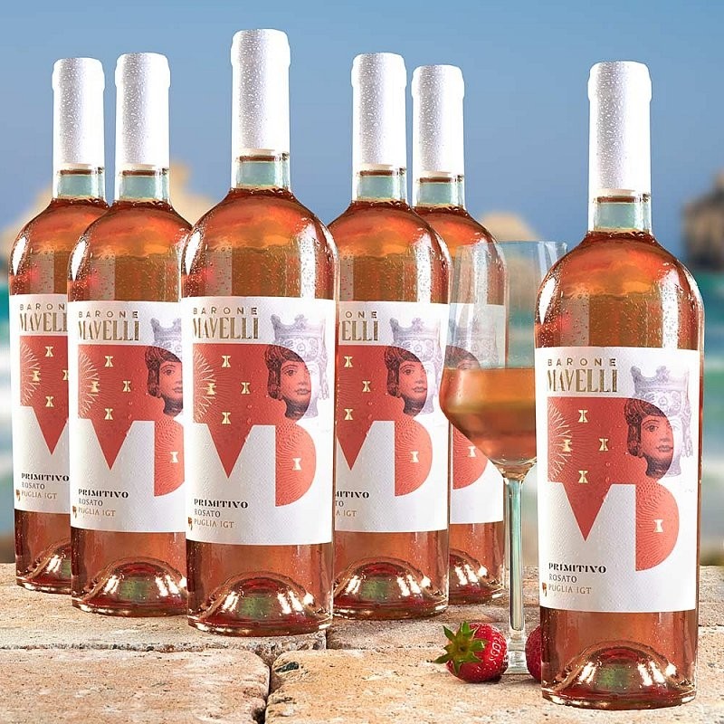 Výhodné balení Primitivo Rose IGT Puglia 6 x 0,75 l