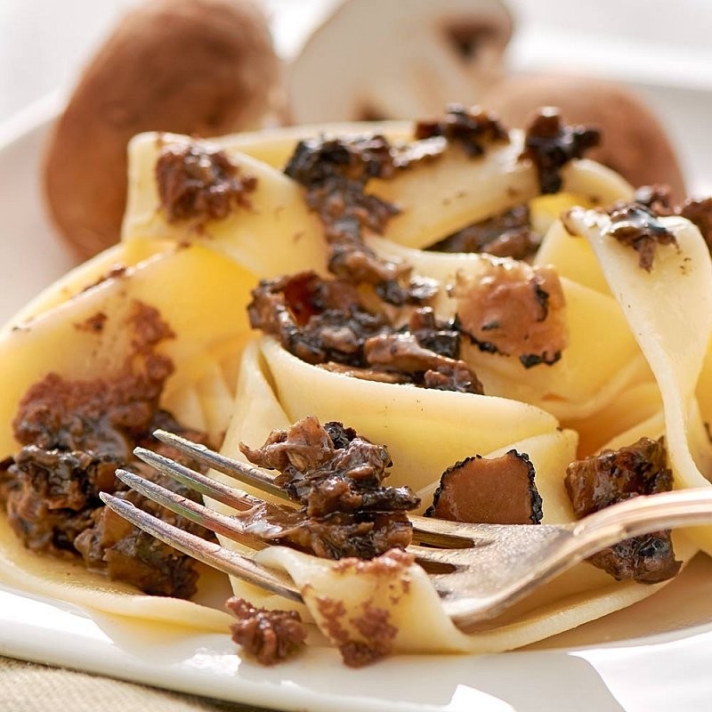 Lanýžová pasta s houbami